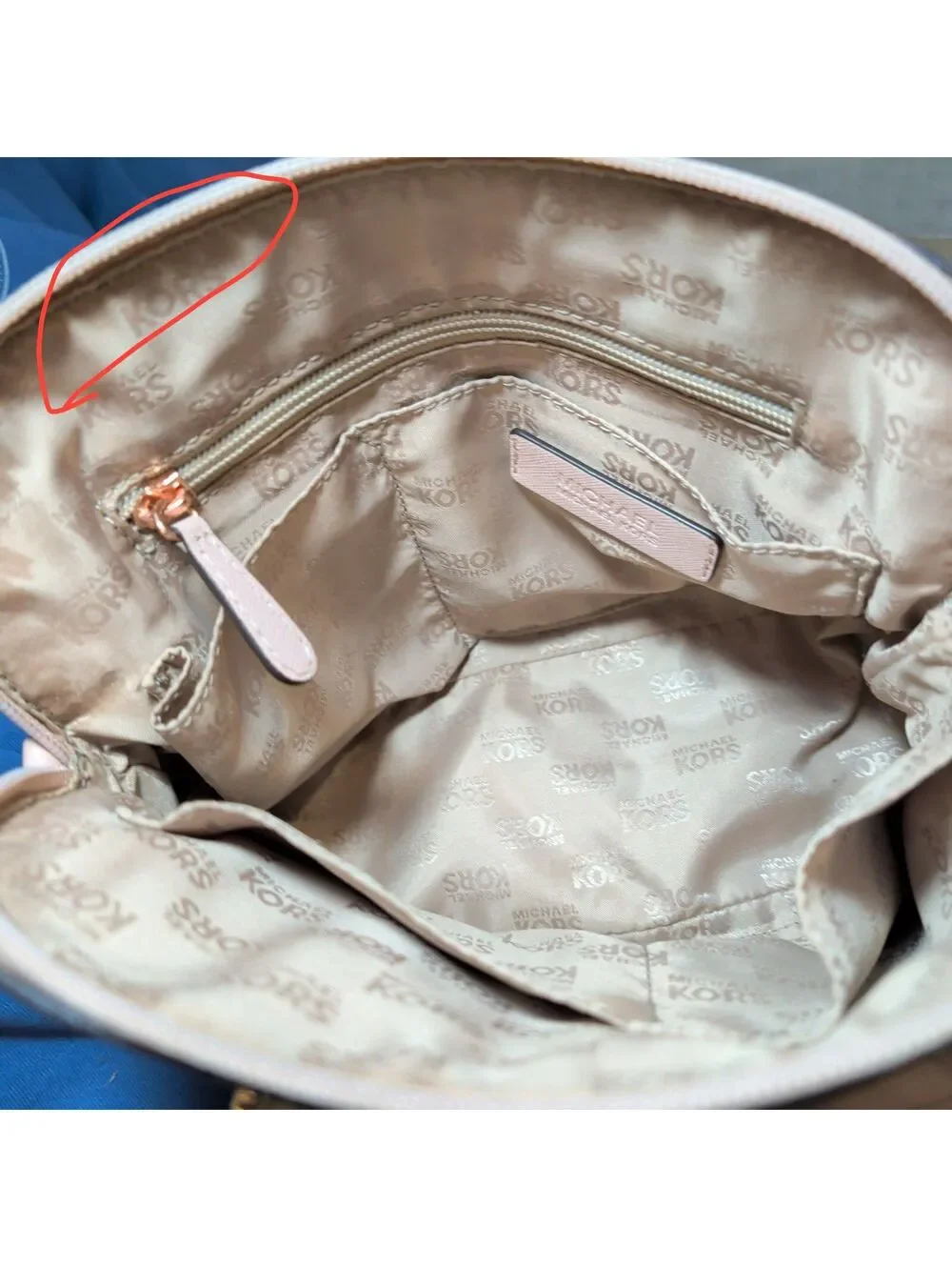 Michael Kors Light Pink Saffiano Leather Dome Satchel with Pom Pom Charm